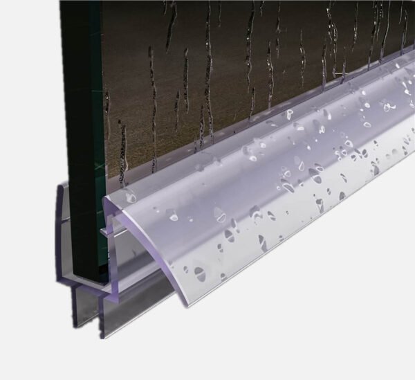 95 inch shower door bottom with drip rail for 6mm10mm12mm glass vertical shower door seal strip vl seal strip 03202024